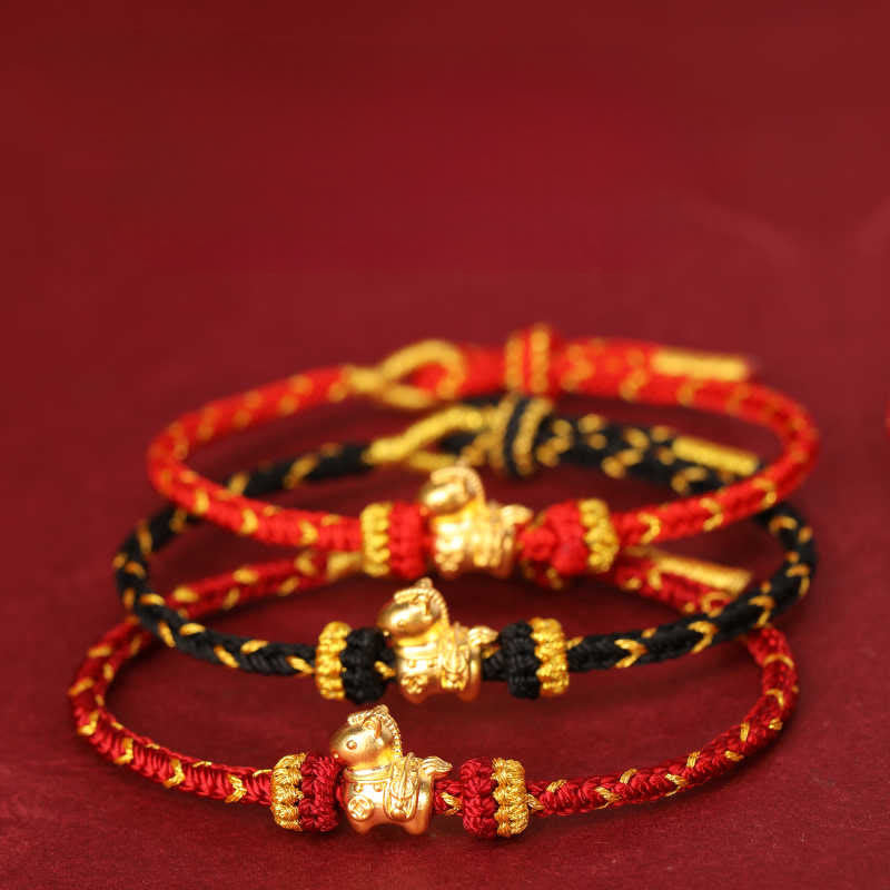 Buddha Stones999ゴールド 午年 編み紐 幸運 調節可能ブレスレット - image 22