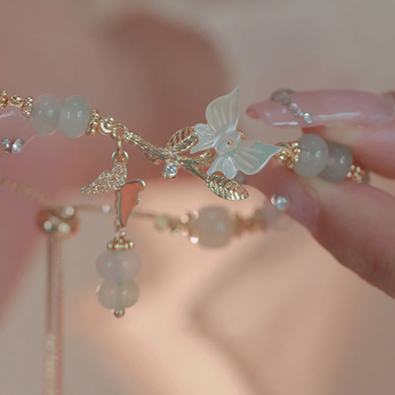 Buddha Stonesバタフライチャーム 和田翡翠 調節可能チェーン豊かさブレスレット - image 10