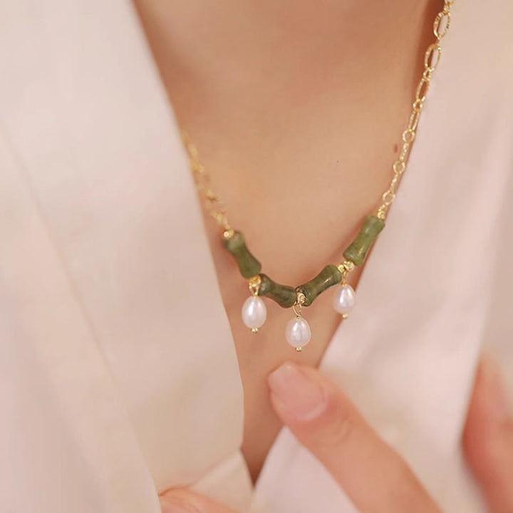 Buddha Stones天山翡翠 竹真珠 豊穣 富のネックレスペンダント - image 7