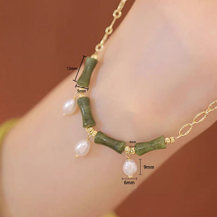 Buddha Stones天山翡翠 竹真珠 豊穣 富のネックレスペンダント - image 4