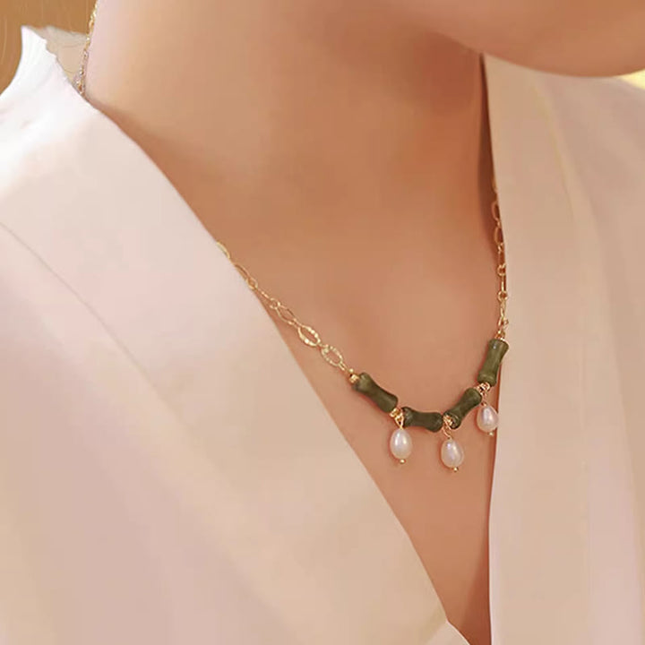 Buddha Stones天山翡翠 竹真珠 豊穣 富のネックレスペンダント - image 8