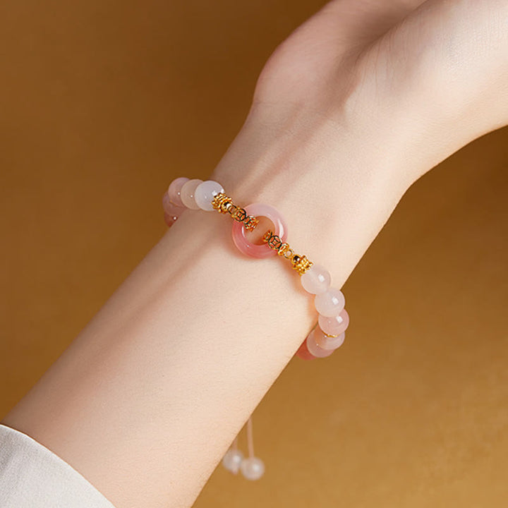 Buddha Stones 925スターリングシルバー レッドアゲート ホワイトカルセドニー平和のお守りチャームコンフィデンスブレスレット - image 9