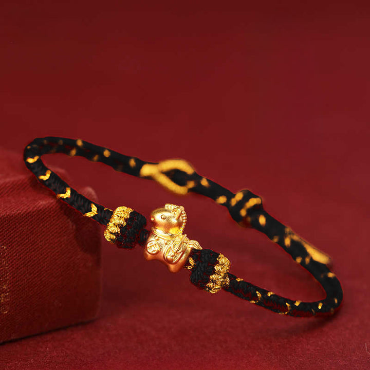 Buddha Stones999ゴールド 午年 編み紐 幸運 調節可能ブレスレット - image 16
