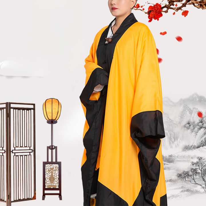 Buddha Stones武当無地ロングワイドスリーブユニセックス道教ローブ着物気功太極拳儀式用 - image 6