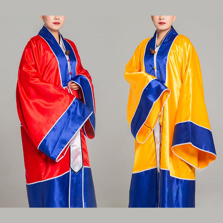 Buddha Stones当鶴刺繍ロングワイドスリーブユニセックス道教ローブガウン着物気功太極拳儀式用 - image 0