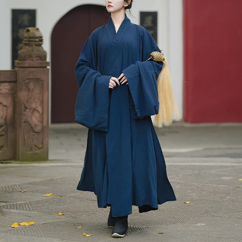 Buddha Stones秋冬 武当 伝統 太極拳 武術 儀式 リネン 長袖 ユニセックス 道教 ロングローブ - ナロースリーブ - XL-米国/UK/AU/ EU-Lサイズに適合 - image 8