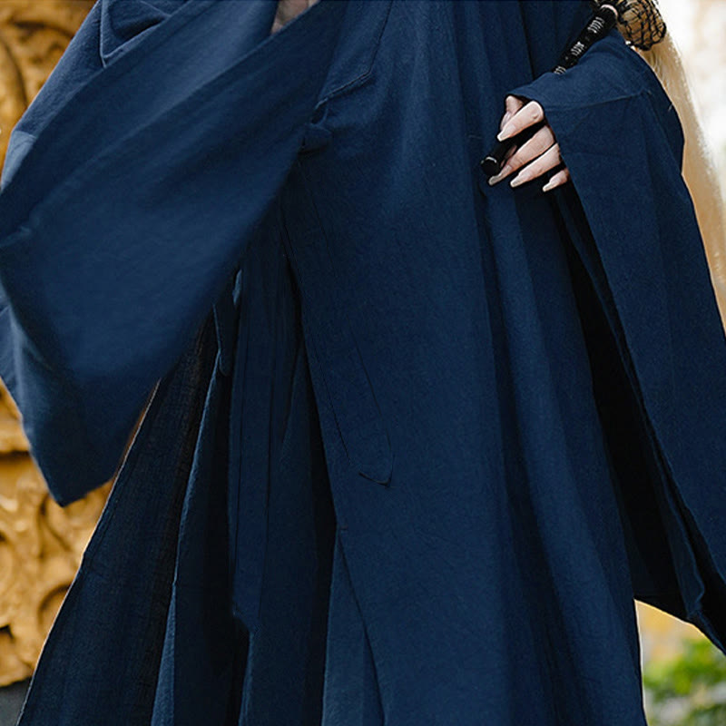 Buddha Stones秋冬 武当 伝統 太極拳 武術 儀式 リネン 長袖 ユニセックス 道教 ロングローブ - image 6