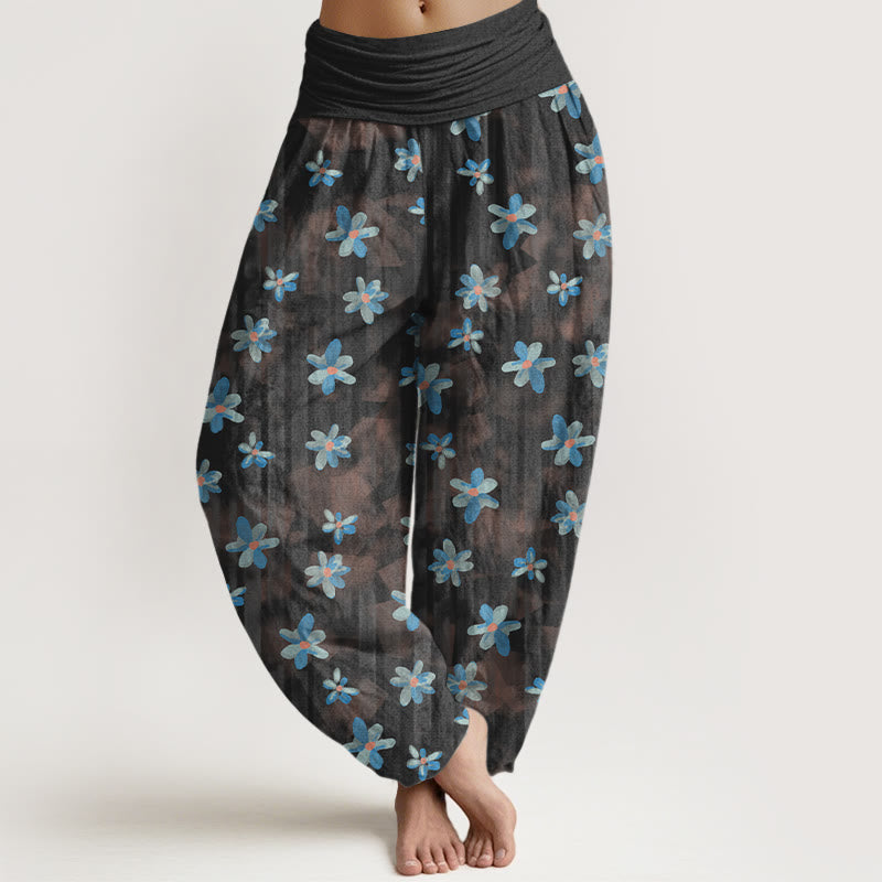 Buddha Stonesコットンシンプルスタイル花柄レディース伸縮性ウエストハーレムパンツ - 黒 - US16、 UK/AU20、 EU48 (3XL) - image 8