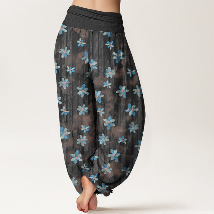 Buddha Stonesコットンシンプルスタイル花柄レディース伸縮性ウエストハーレムパンツ - image 9