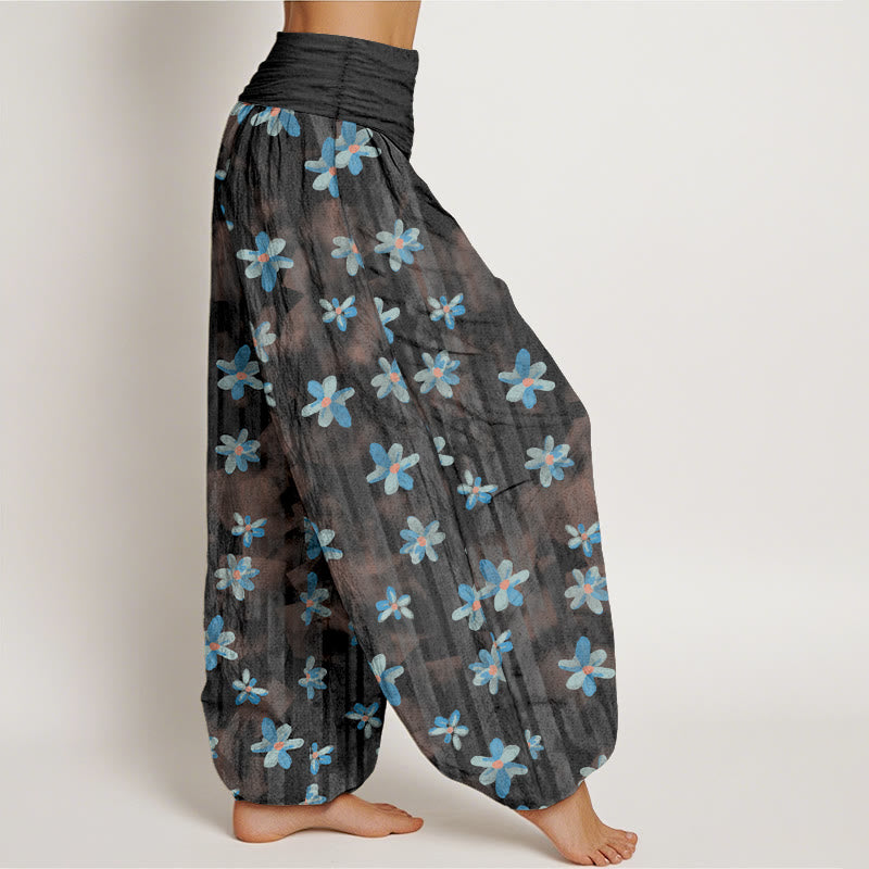 Buddha Stonesコットンシンプルスタイル花柄レディース伸縮性ウエストハーレムパンツ - image 10