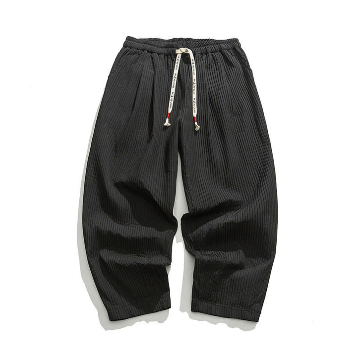 Buddha Stones秋冬 無地 ドローストリング メンズ アンクル丈 ハーレムパンツ ポケット付き - image 32