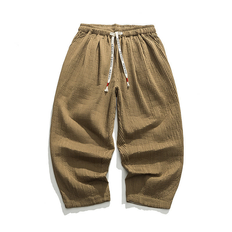 Buddha Stones秋冬 無地 ドローストリング メンズ アンクル丈 ハーレムパンツ ポケット付き - image 22