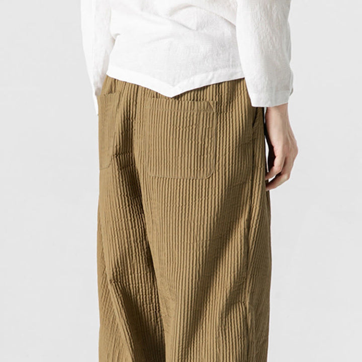 Buddha Stones秋冬 無地 ドローストリング メンズ アンクル丈 ハーレムパンツ ポケット付き - image 19