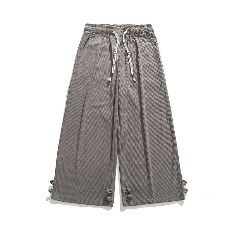Buddha Stones秋冬 メンズ ピュアカラー ボタンデザイン コットン ストレートレッグパンツ ポケット付き - image 14