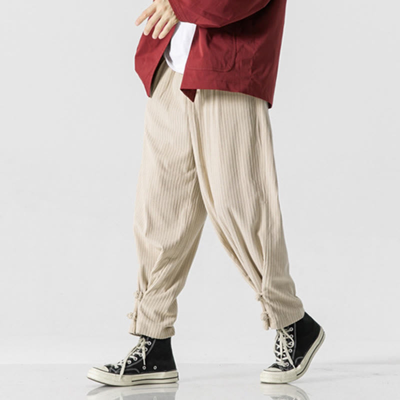 Buddha Stones秋冬 メンズ ピュアカラー ボタンデザイン コットン ストレートレッグパンツ ポケット付き - image 17