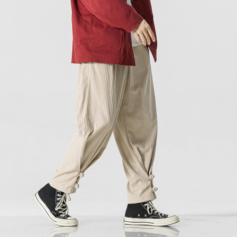 Buddha Stones秋冬 メンズ ピュアカラー ボタンデザイン コットン ストレートレッグパンツ ポケット付き - image 20