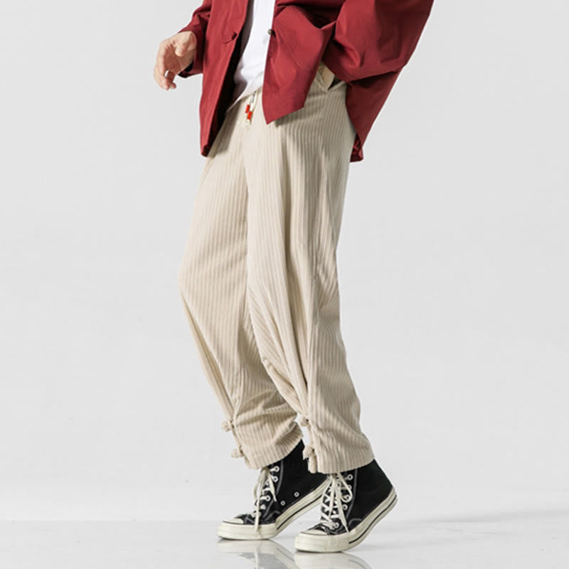 Buddha Stones秋冬 メンズ ピュアカラー ボタンデザイン コットン ストレートレッグパンツ ポケット付き - image 21