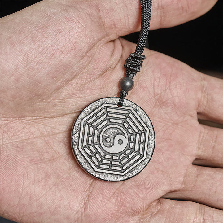 Buddha Stonesのシュンガイト石陰陽八卦守護ネックレスペンダント - image 8
