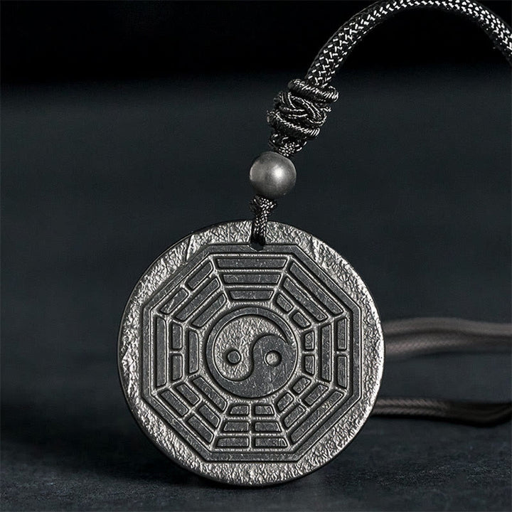 Buddha Stonesのシュンガイト石陰陽八卦守護ネックレスペンダント - シュンガイト石（保護♥グラウンディング） - 35-40mm - image 0