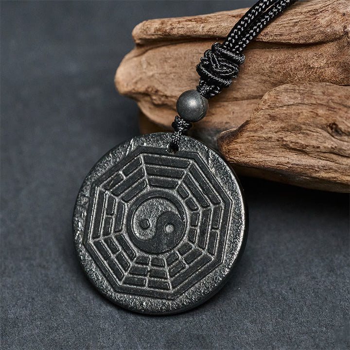 Buddha Stonesのシュンガイト石陰陽八卦守護ネックレスペンダント - image 3