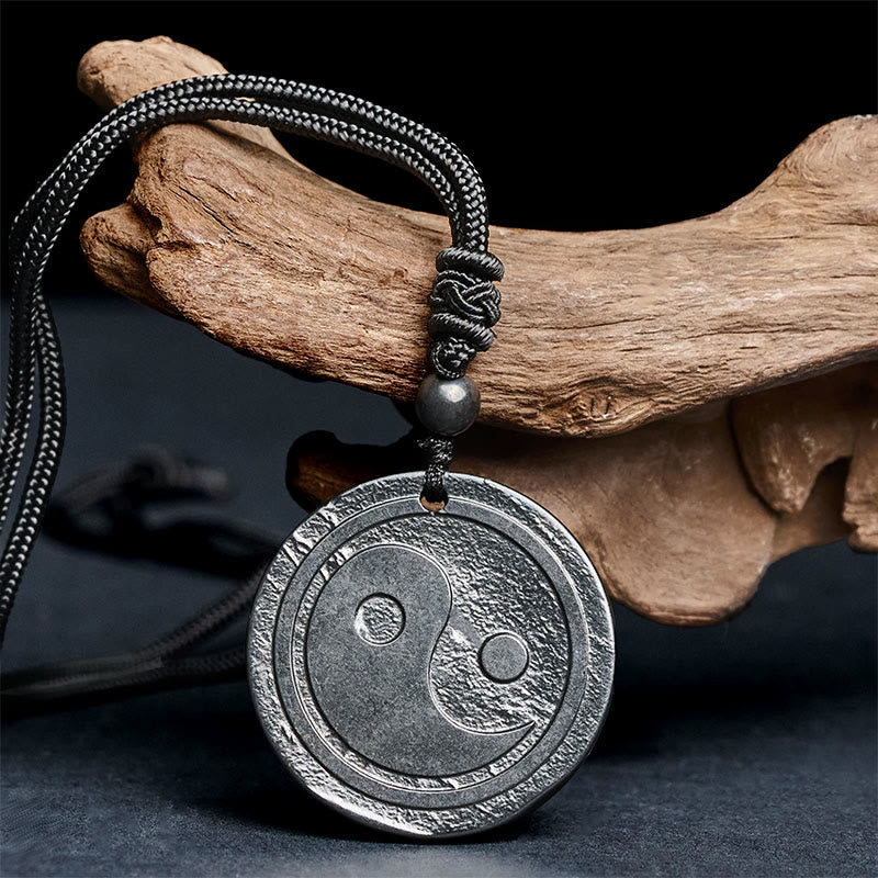 Buddha Stones天然 本物 シュンガイト 彫刻陰陽守護 ネックレス ペンダント - image 1