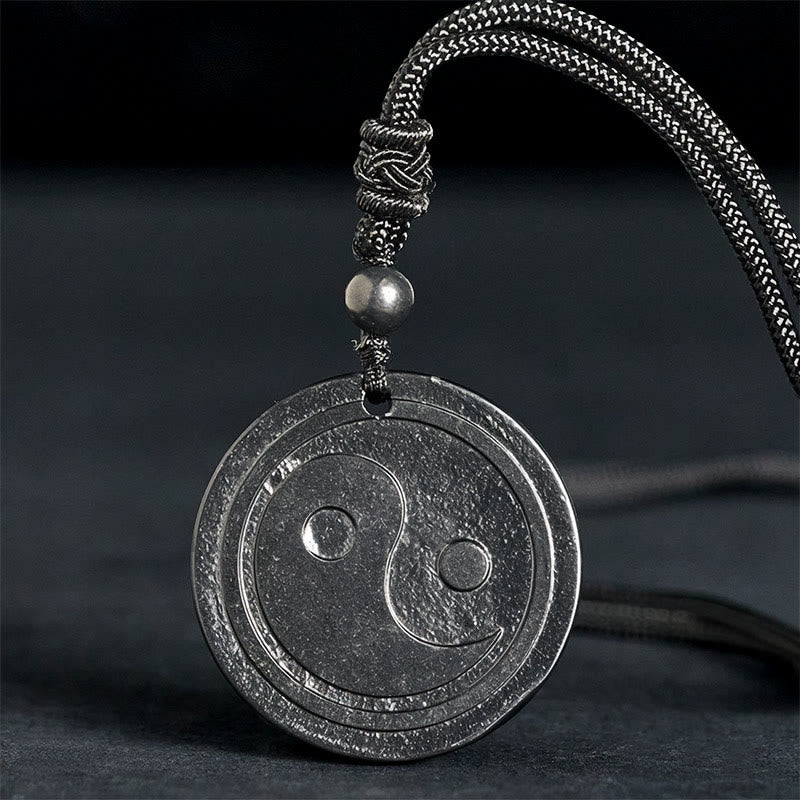 Buddha Stones天然 本物 シュンガイト 彫刻陰陽守護 ネックレス ペンダント - image 2