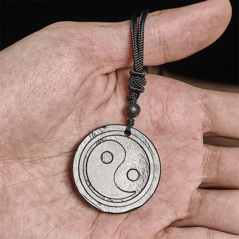 Buddha Stones天然 本物 シュンガイト 彫刻陰陽守護 ネックレス ペンダント - image 7