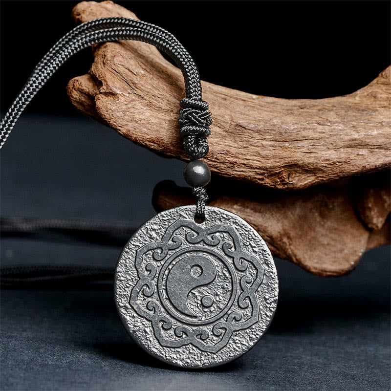 Buddha Stones太極拳陰陽本物のシュンガイト石 内なる強さ ネックレス ペンダント - image 2