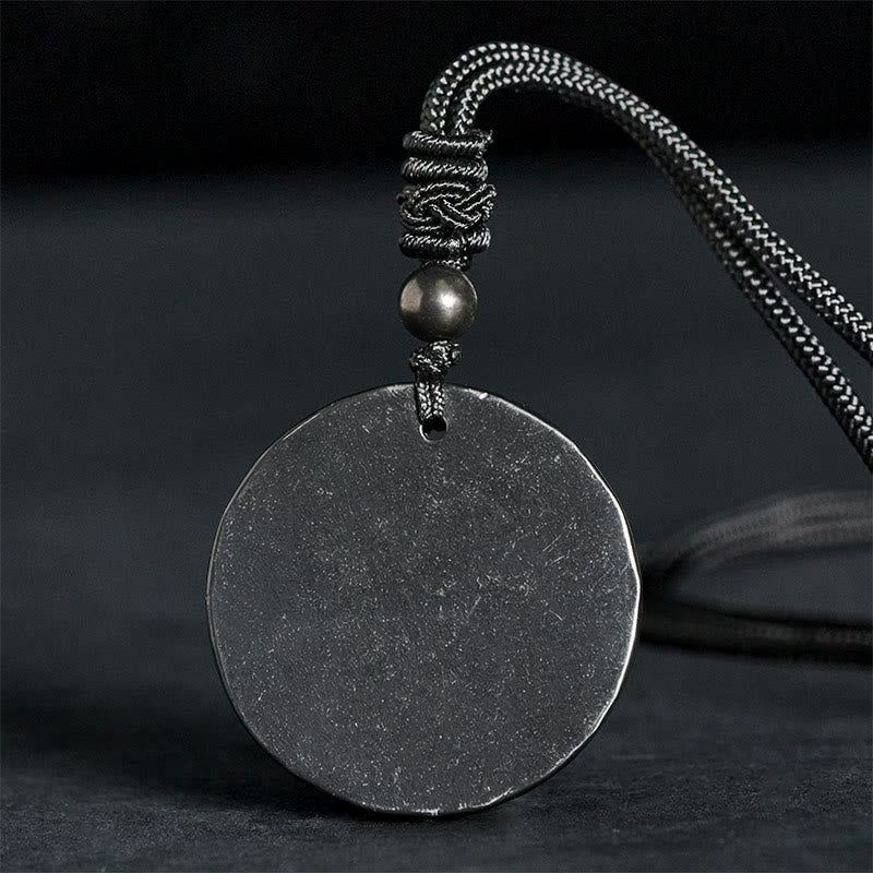 Buddha Stonesサークルシンプルデザイン本物のシュンガイト石保護ネックレスペンダント - image 1