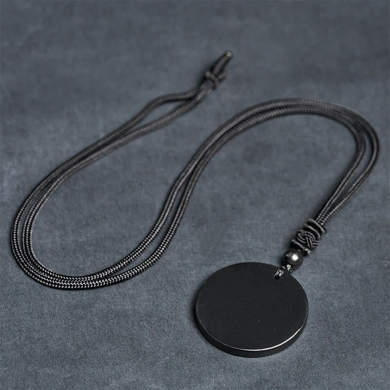 Buddha Stonesサークルシンプルデザイン本物のシュンガイト石保護ネックレスペンダント - image 8