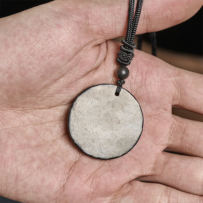 Buddha Stonesサークルシンプルデザイン本物のシュンガイト石保護ネックレスペンダント - image 5