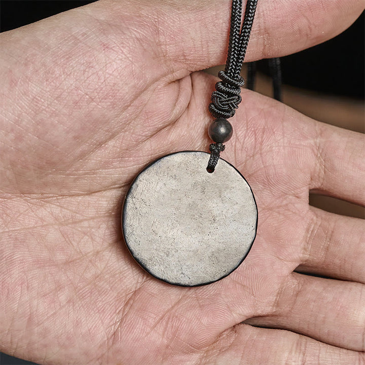 Buddha Stonesサークルシンプルデザイン本物のシュンガイト石保護ネックレスペンダント - image 5