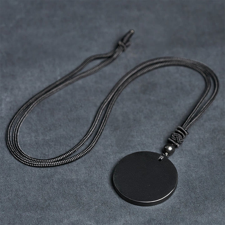 Buddha Stonesサークルシンプルデザイン本物のシュンガイト石保護ネックレスペンダント - image 8