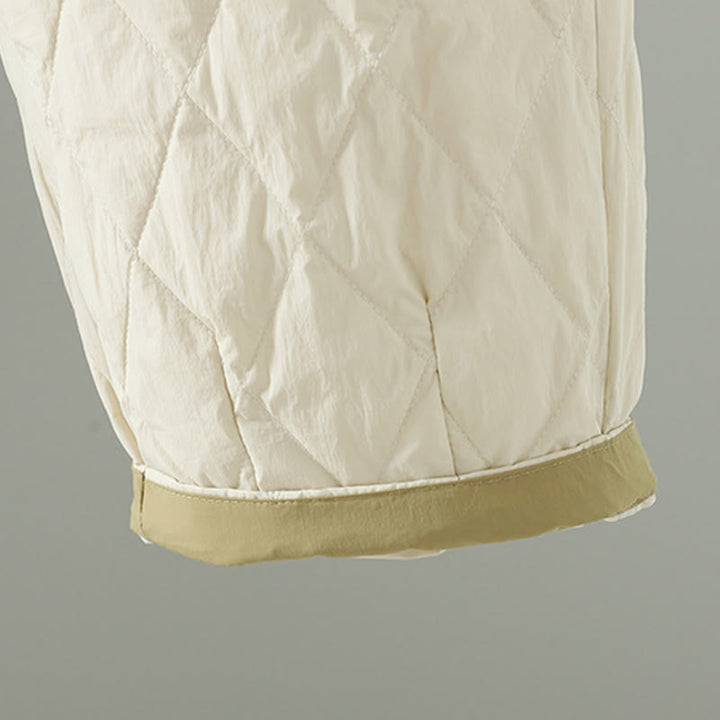 Buddha Stonesピンク花菱形柄コットン厚手レディースパンツ（ポケット付き） - image 8