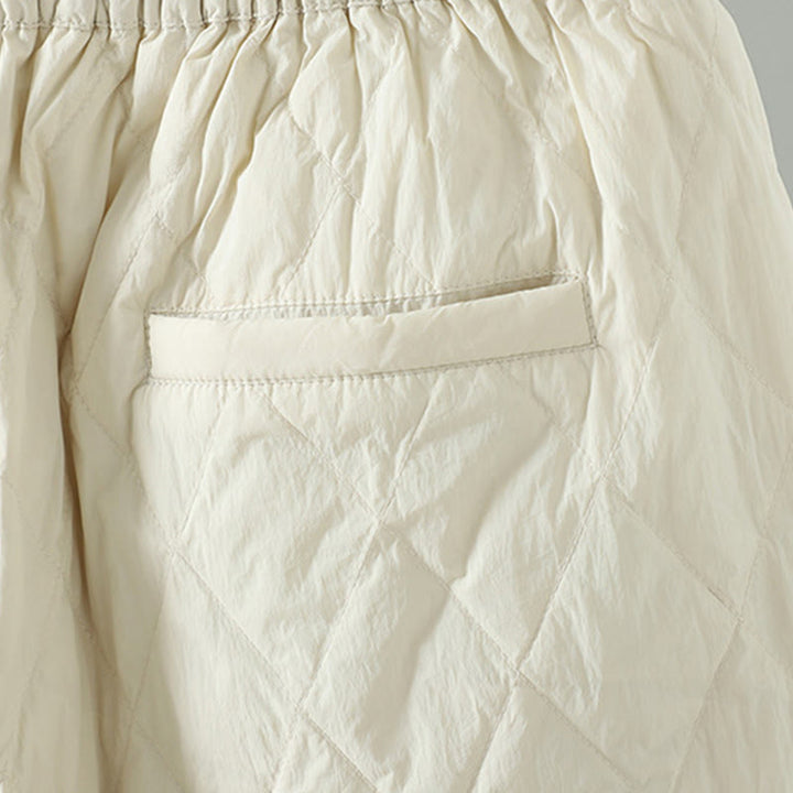 Buddha Stonesピンク花菱形柄コットン厚手レディースパンツ（ポケット付き） - image 9