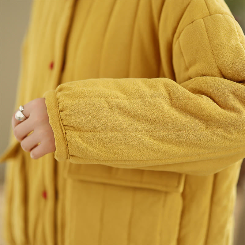 Buddha Stonesフロッグボタン ストライプデザイン 長袖 厚手コットン レディース ジャケット ポケット付き - image 16