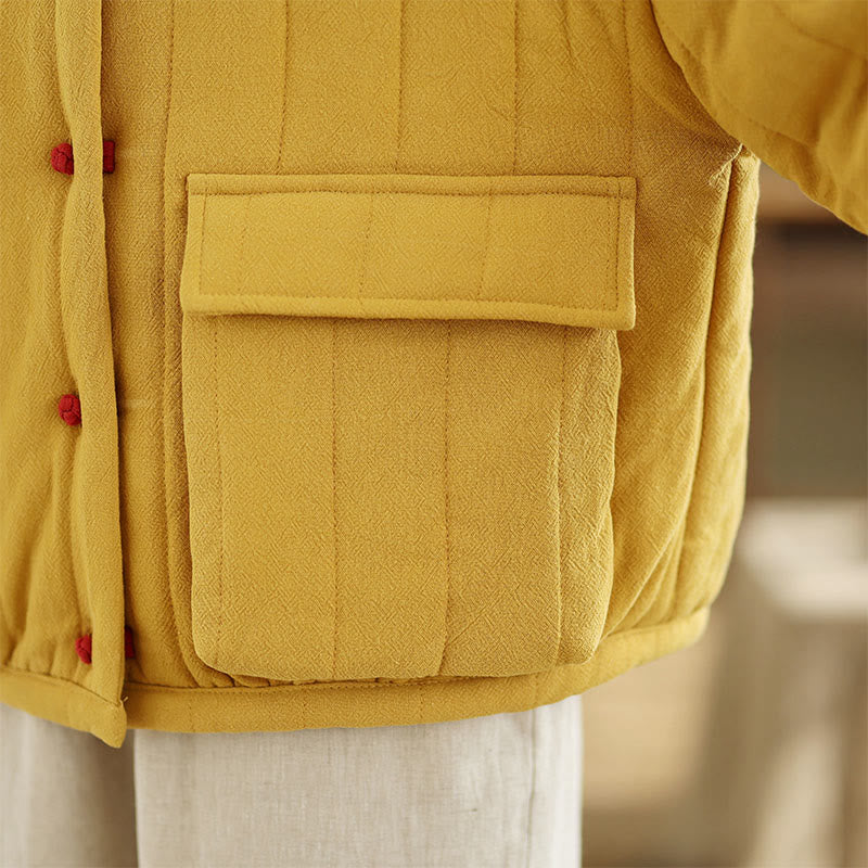 Buddha Stonesフロッグボタン ストライプデザイン 長袖 厚手コットン レディース ジャケット ポケット付き - image 14