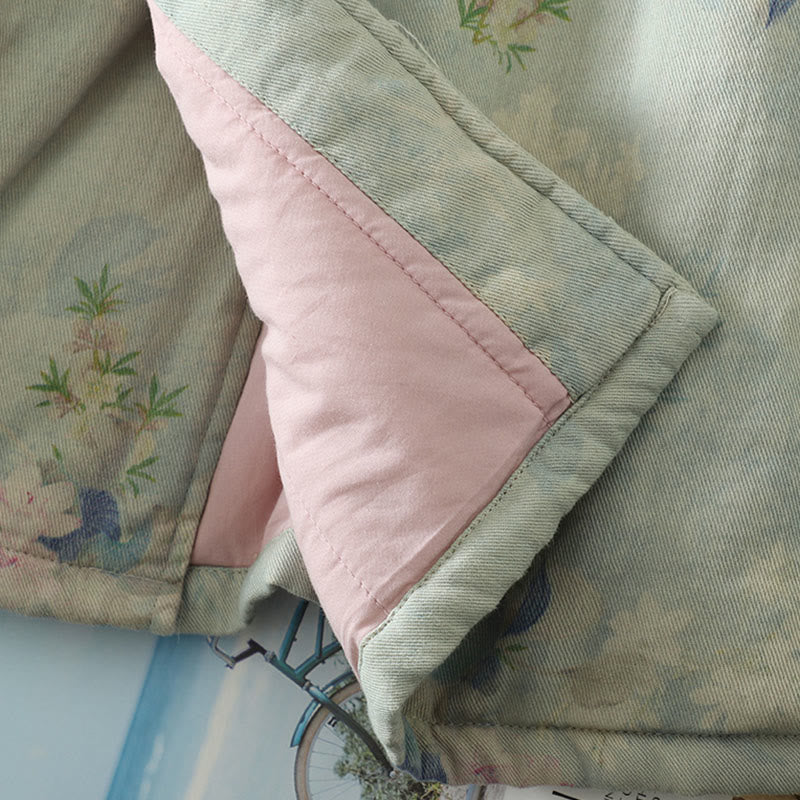 Buddha Stonesフロッグボタン 花柄 クルーネック 厚手コットン 長袖 レディースコート  - image 20