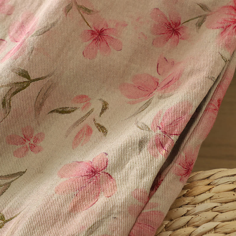 Buddha Stonesフロッグボタン 花柄 クルーネック 厚手コットン 長袖 レディースコート  - image 10