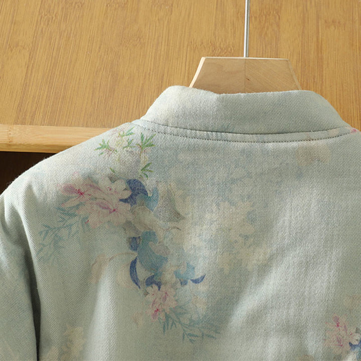 Buddha Stonesフロッグボタン 花柄 クルーネック 厚手コットン 長袖 レディースコート  - image 14