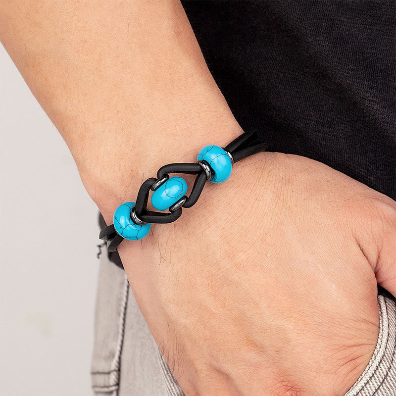 Buddha Stonesアメジスト クリスタルストーン ダブルレザー ストレス解消 ラウンドブレスレット - image 5