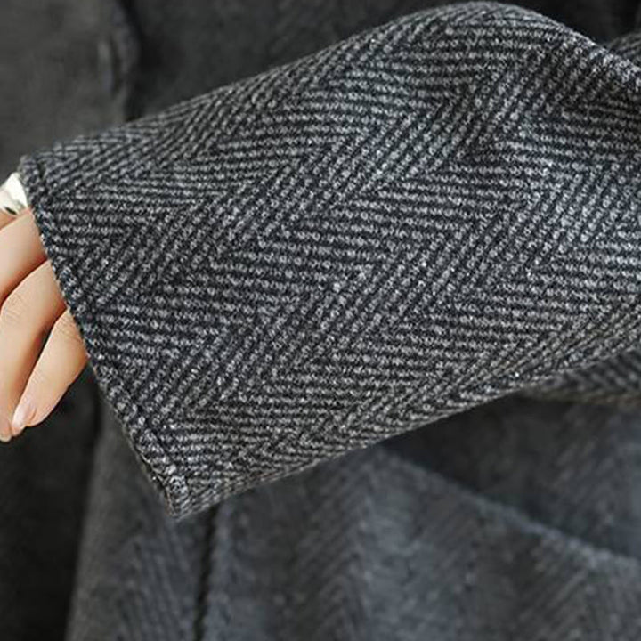 Buddha StonesストライプVネックコットンロングスリーブレディースコート（ポケット付き） - image 8