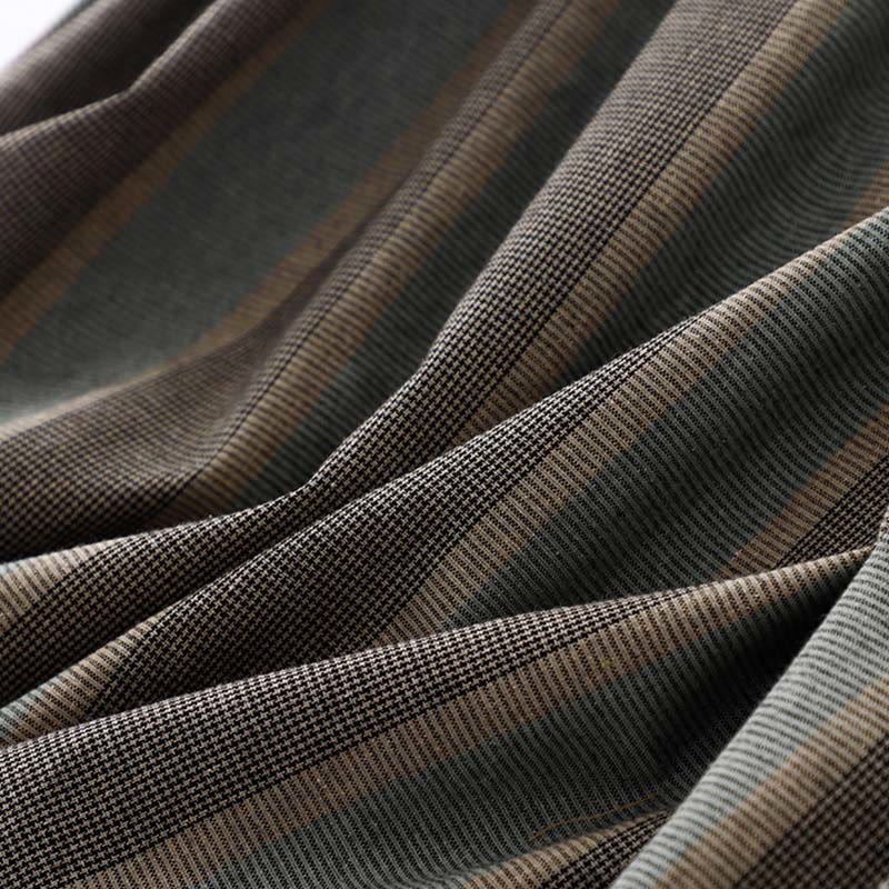 Buddha Stonesラペル カラーブロッキング デザイン ロングスリーブ コットン ミディドレス ポケット付き - image 7