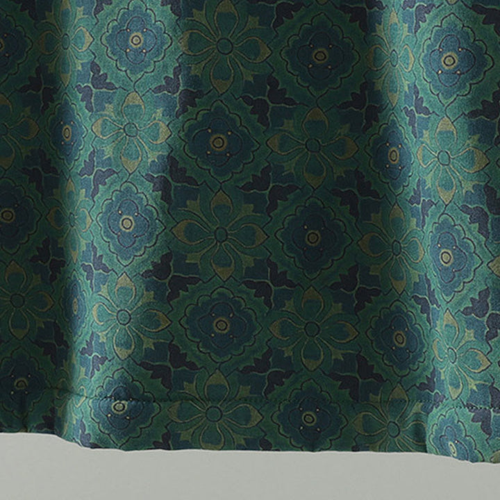 Buddha Stonesスタンドカラーフロッグボタンフラワー柄ロングスリーブコットンミディドレス - image 8