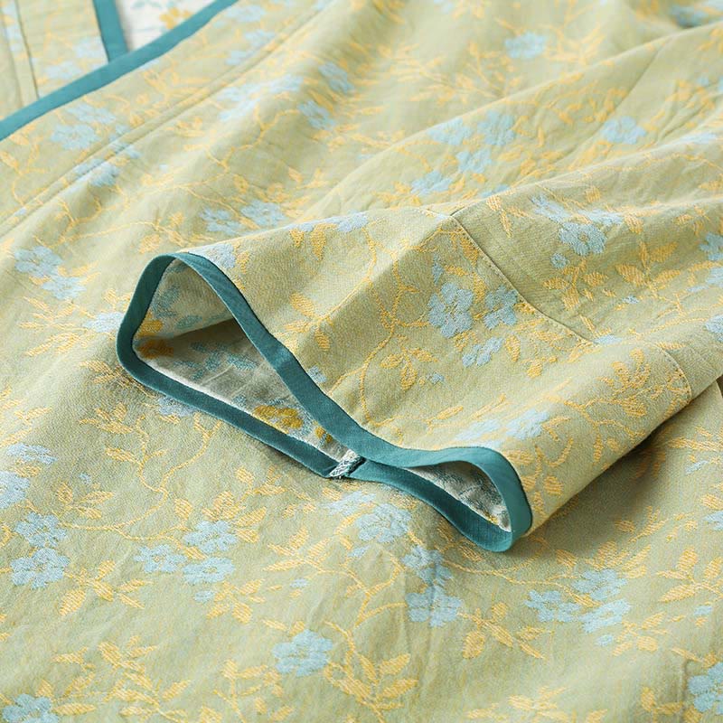 Buddha Stones 2ピース カラフルフローラルリーフ 長袖 Vネック シャツパンツ コットンパジャマセット ポケット付き - image 7