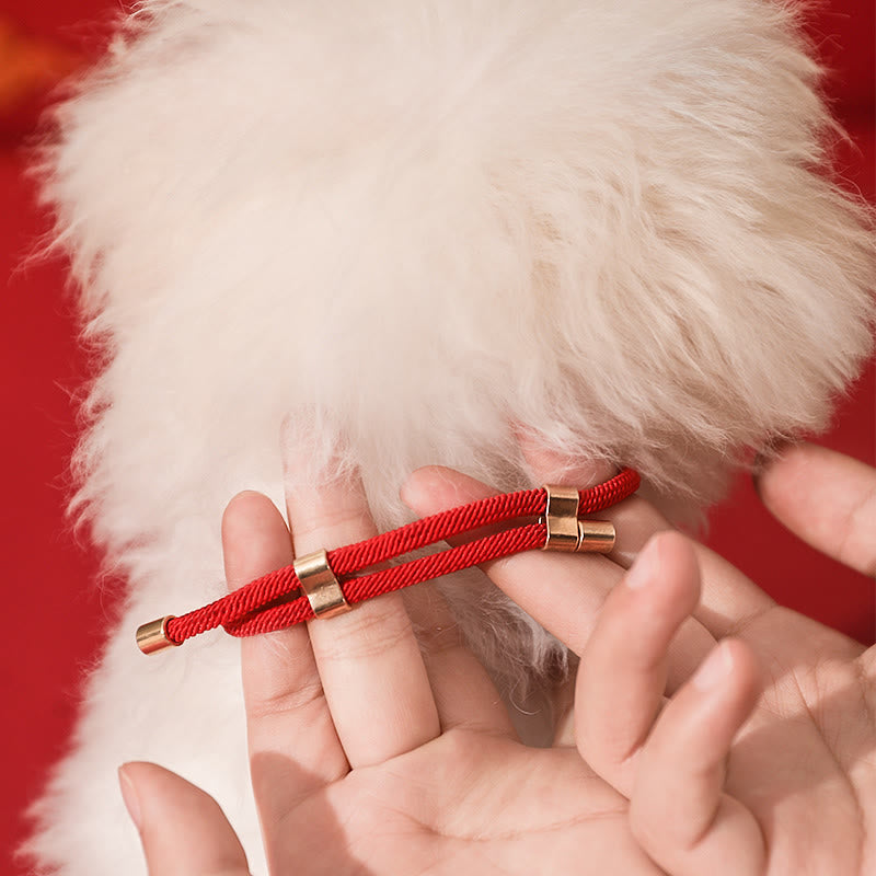 Buddha Stonesメタルペンダント赤紐平和 喜び良縁祈願保護 調節可能 猫 小型犬 ペット用首輪 - image 10