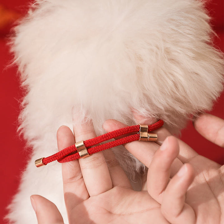 Buddha Stonesメタルペンダント赤紐平和 喜び良縁祈願保護 調節可能 猫 小型犬 ペット用首輪 - image 10