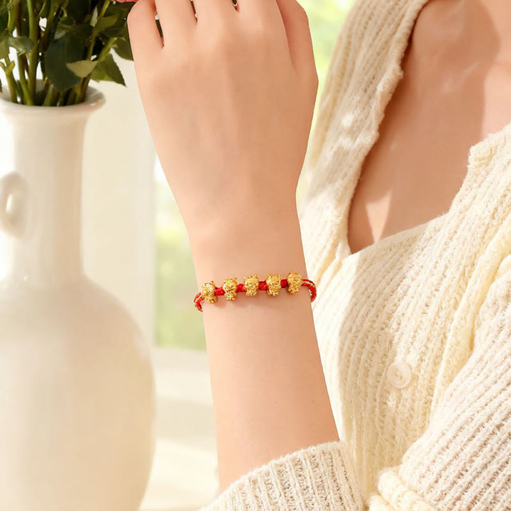 Buddha Stones福文字 999スターリングシルバー 午年豊かさの赤紐のブレスレット - image 12