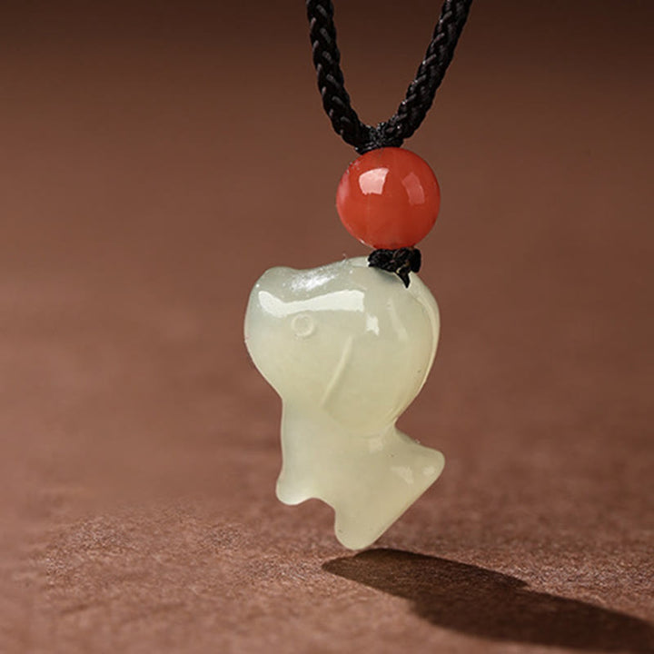 Buddha Stones中国の十二支 午年 翡翠 南赤瑪瑙豊かさのネックレスペンダント - 犬 - image 26