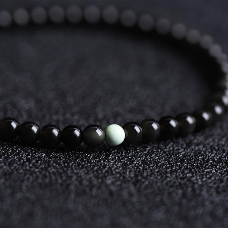 Buddha Stonesブラックオブシディアン ターコイズ 強さと達成のブレスレット - image 4
